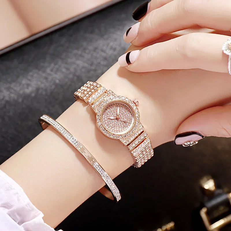 Montre Lencensa - Quartz Dorée Femme de Luxe, Élégance Intemporelle