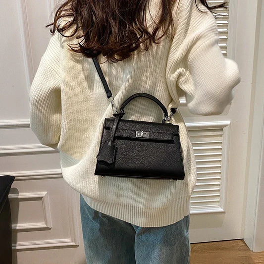 Sac à bandoulière en cuir pour femmes, sac à main de marque de luxe, fourre-tout élégant, accessoire de bureau