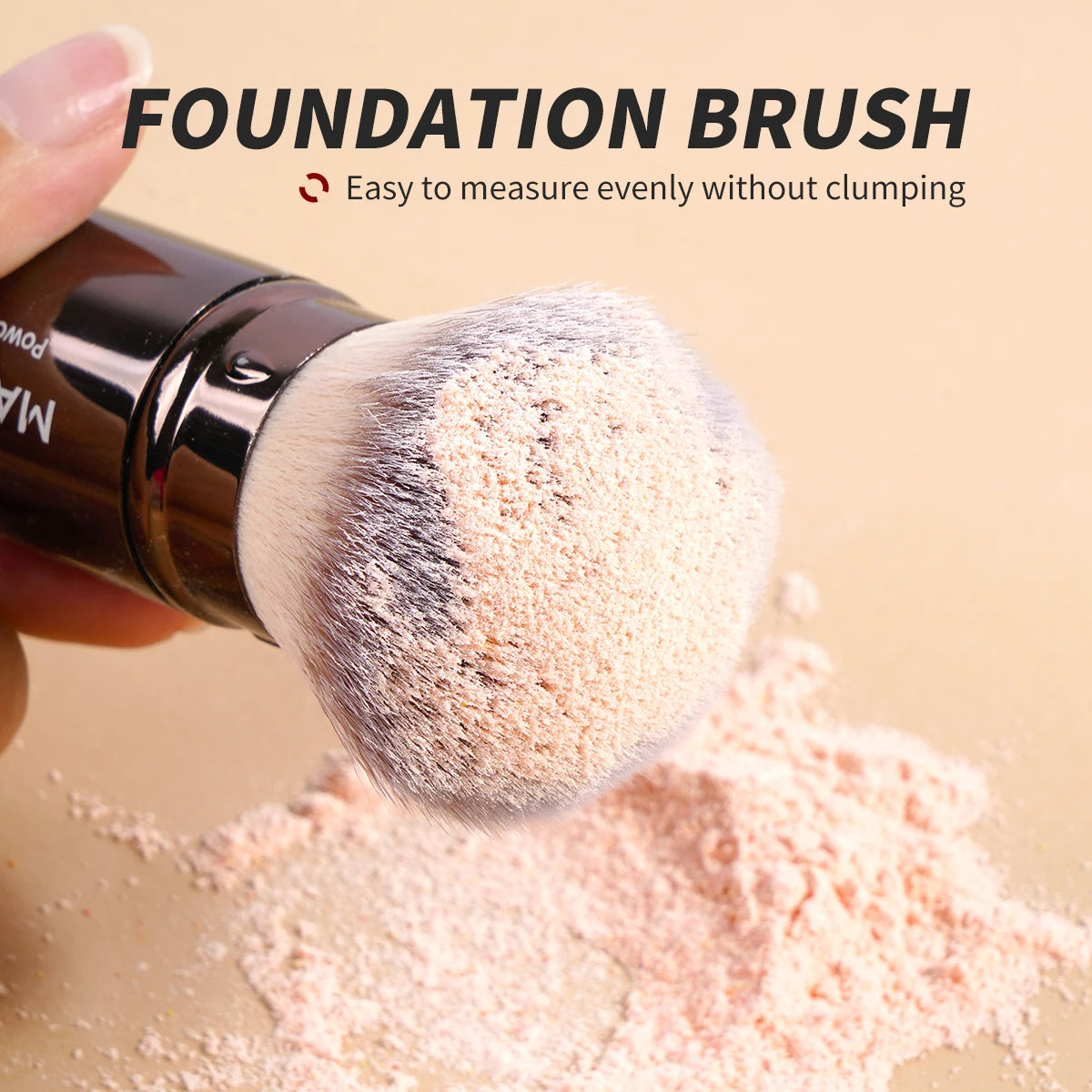 MAANGE 2 pièces pinceau de maquillage de fond de teint rétractable pinceau Kabuki plat/Angle pour poudre Blush bronzant correcteur outils de maquillage portables - Lencensa 