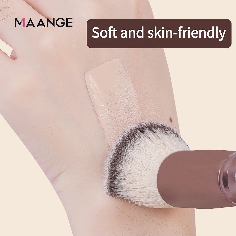Maange-Pinceau de maquillage avec boîte pour femme, brosse pour fond de teint, correcteur, poudre, blush, contour, poils doux denses, outil de beauté, 1 pièce