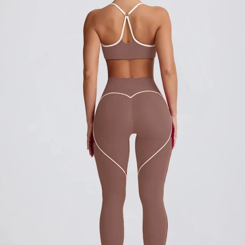 Ensemble Yoga Femme FUBEIKE - Short Taille Haute + Top Sport 2 Pièces - Lencensa 