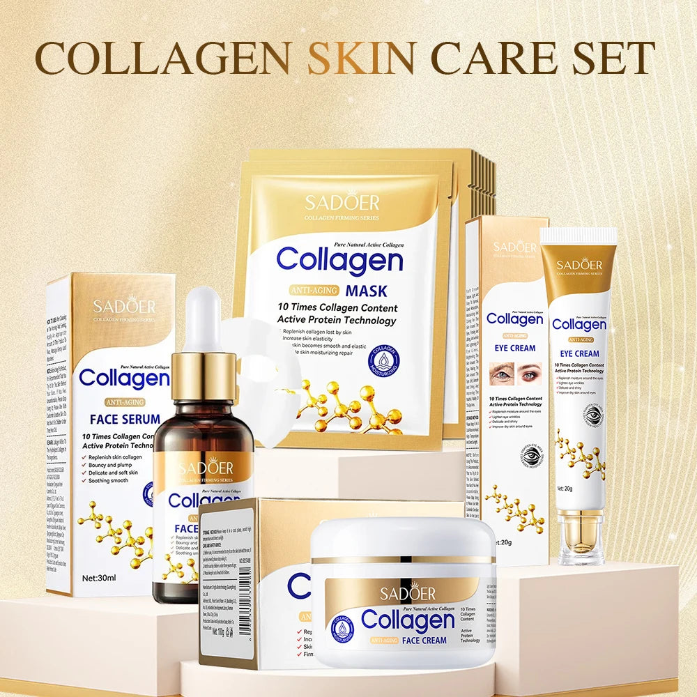 SADOER collagène soins de la peau série collagène masque Facial hydratant Anti-âge réparation éclaircissant peau masque Facial soins de la peau du visage - Lencensa 