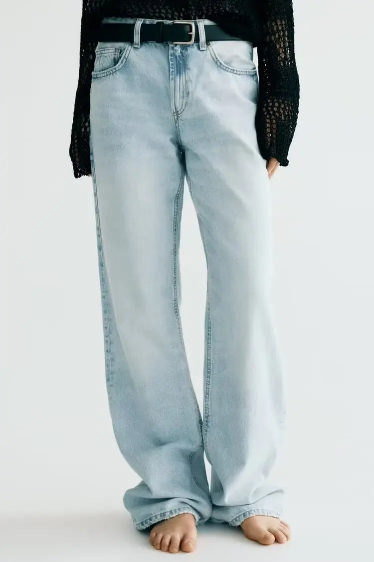 Jean Premium Femme Z1975 - Denim Haute Qualité Taille Droite Y2K 2025