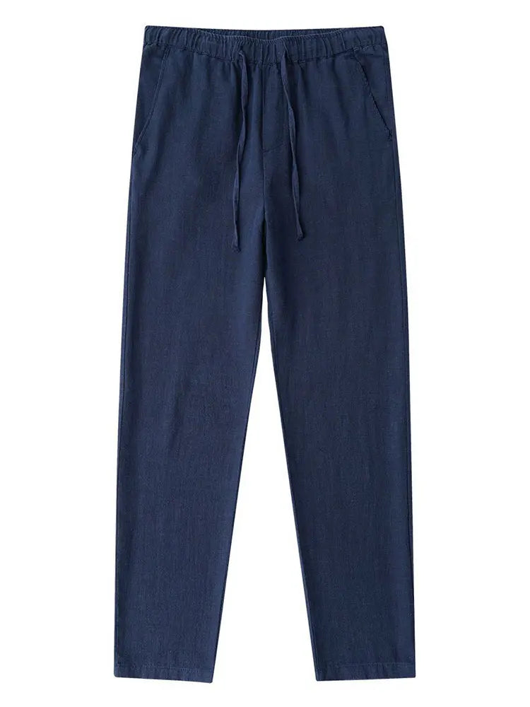 Pantalon Chino Homme Coton Lin - Jambes Larges Décontracté Baggy - Lencensa 