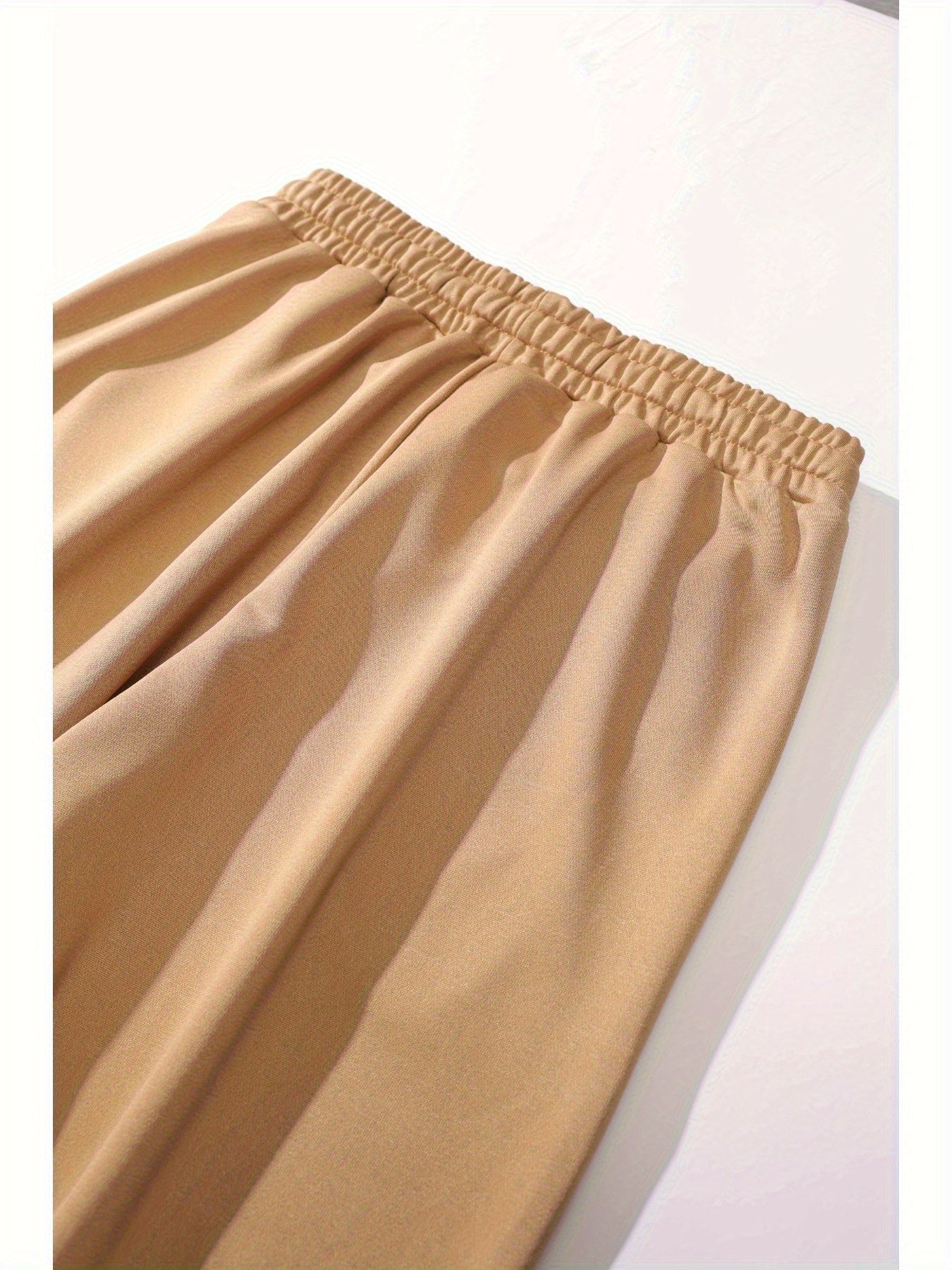 Lencensa - Jogging Homme Coupe Large Tricot Beige