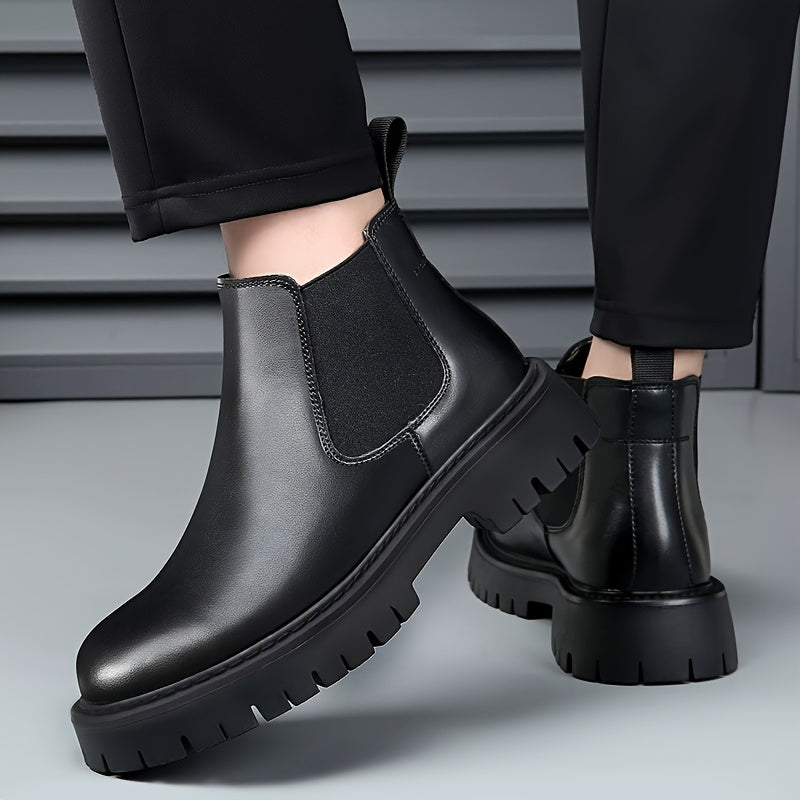 Boots Chelsea Lencensa - Bottines Noires Élastiques Homme