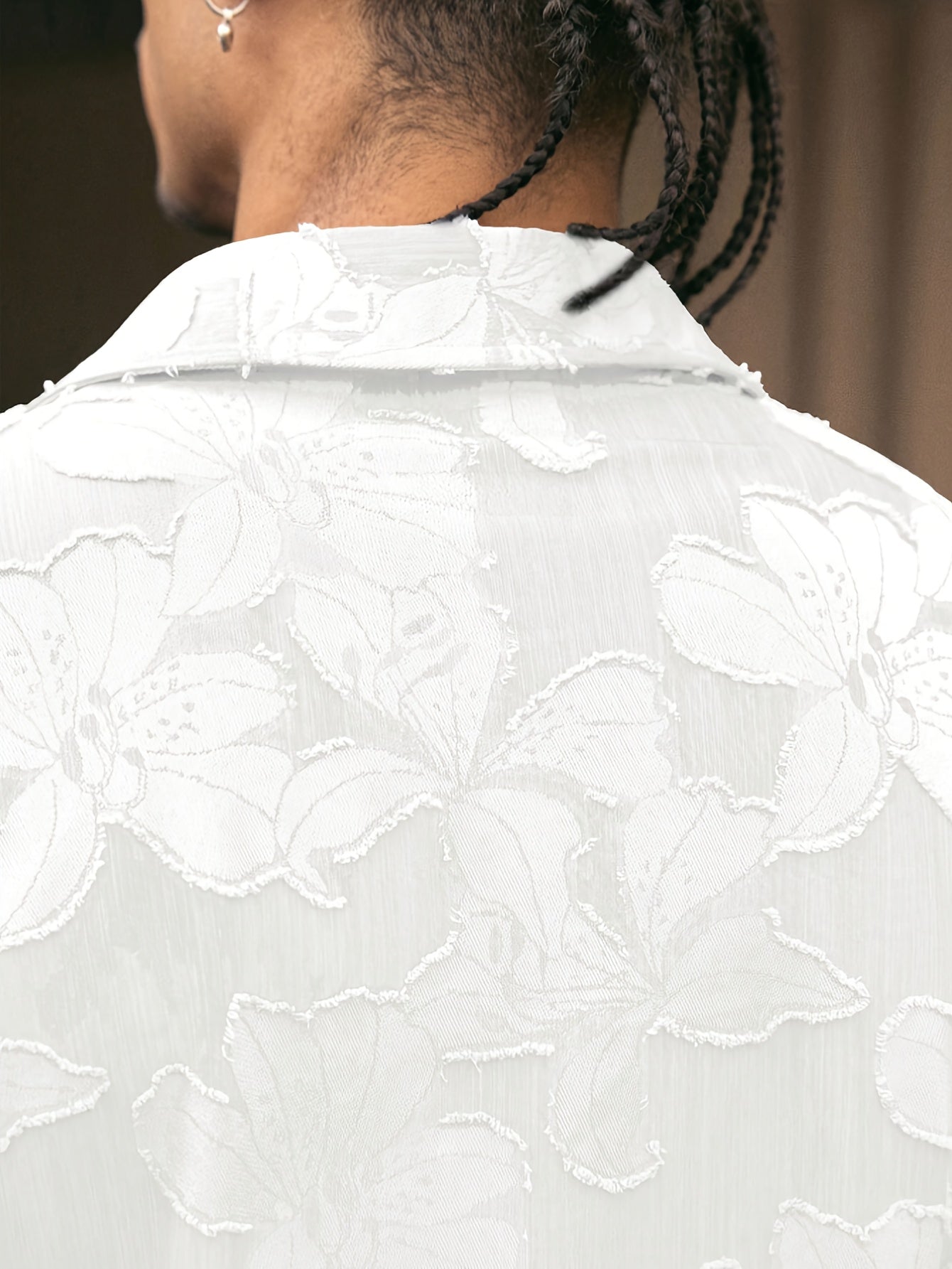 Lencensa - Chemise Homme Manches Courtes Motif Floral