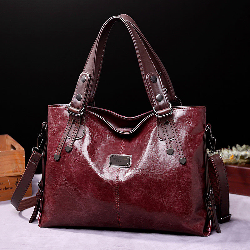 Tote Soft Leather Shoulder Bag - Lencensa 