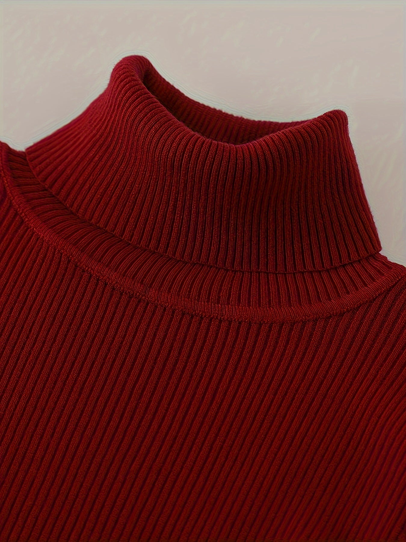 Turtleneck 3 Packs Knitted Pullover Sweater, Casual Solid Color Long Sleeve Sweater For Fall & Winter, Women's Clothing - Lencensa 