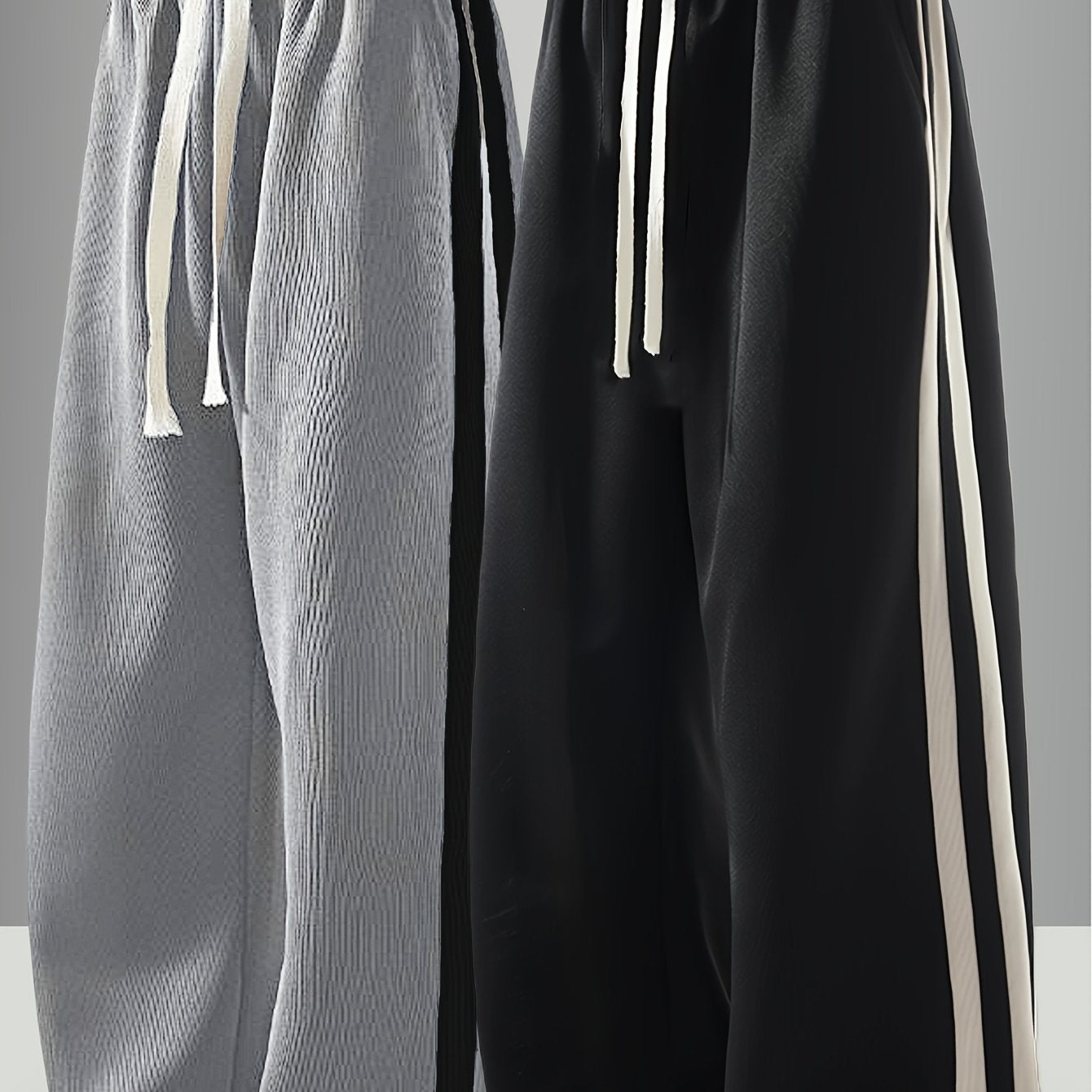 Pantalon Large Rayé Lencensa - Unisexe Sport Casual Toutes Saisons