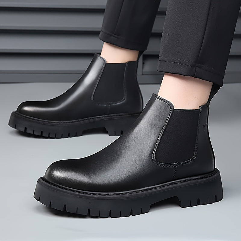 Boots Chelsea Lencensa - Bottines Noires Élastiques Homme