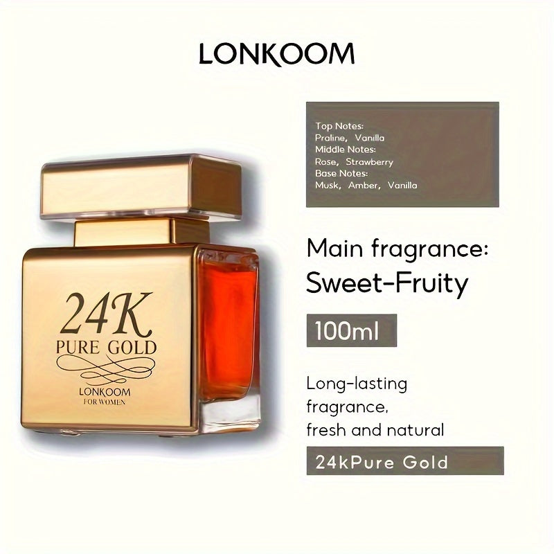 LONKOOM 24K Or Pur 100ml - Eau de Parfum Femme Luxe