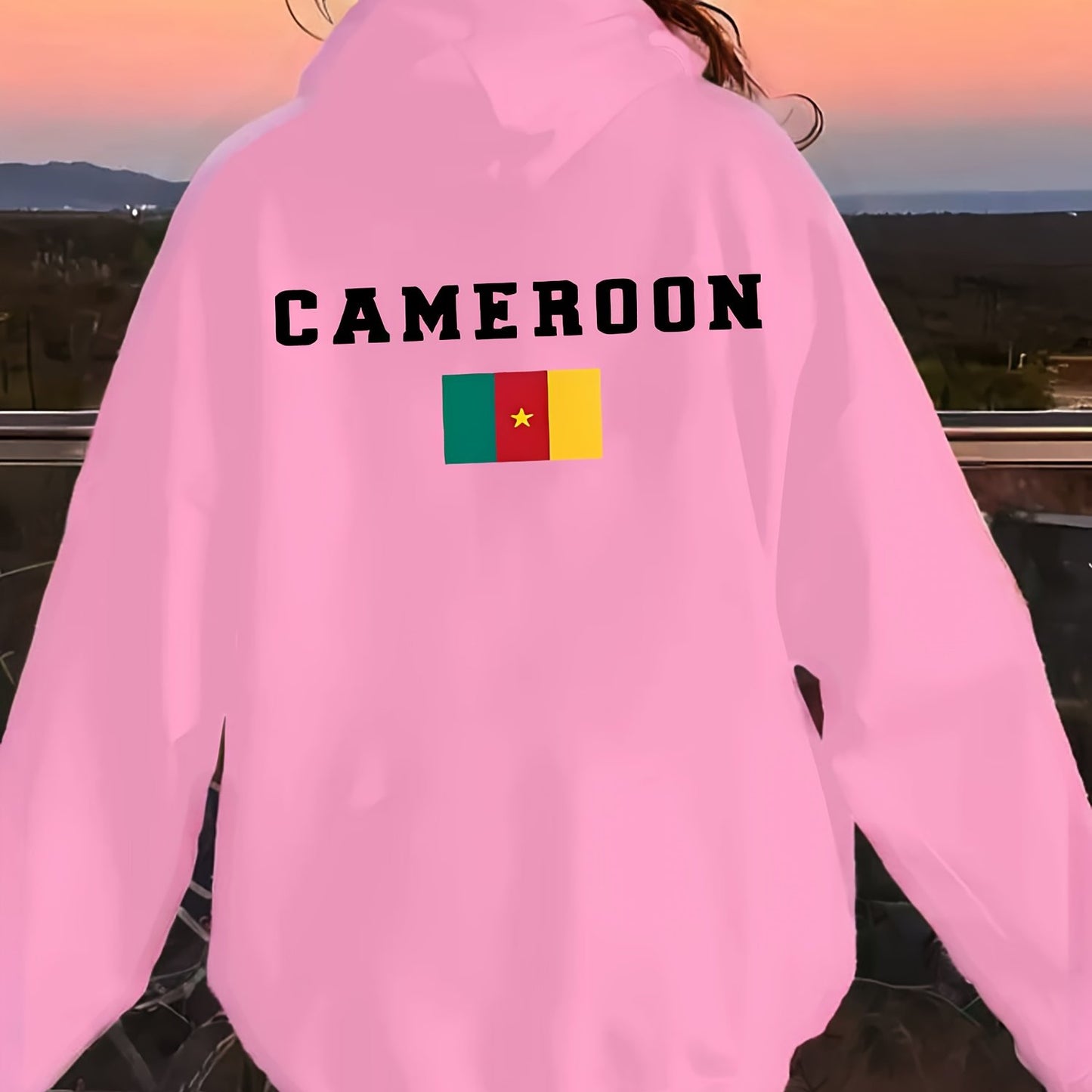 Women'S Pastel Pink Hooded Jacket - Lightweight Zip-Up Coat with Cameroon Graphic, All-Season Casual Outerwear, Machine Washable Polyester Blend Jacket for Everyday & Special Occasions (Birthday, Travel) - Multiple Colors & S - Lencensa 