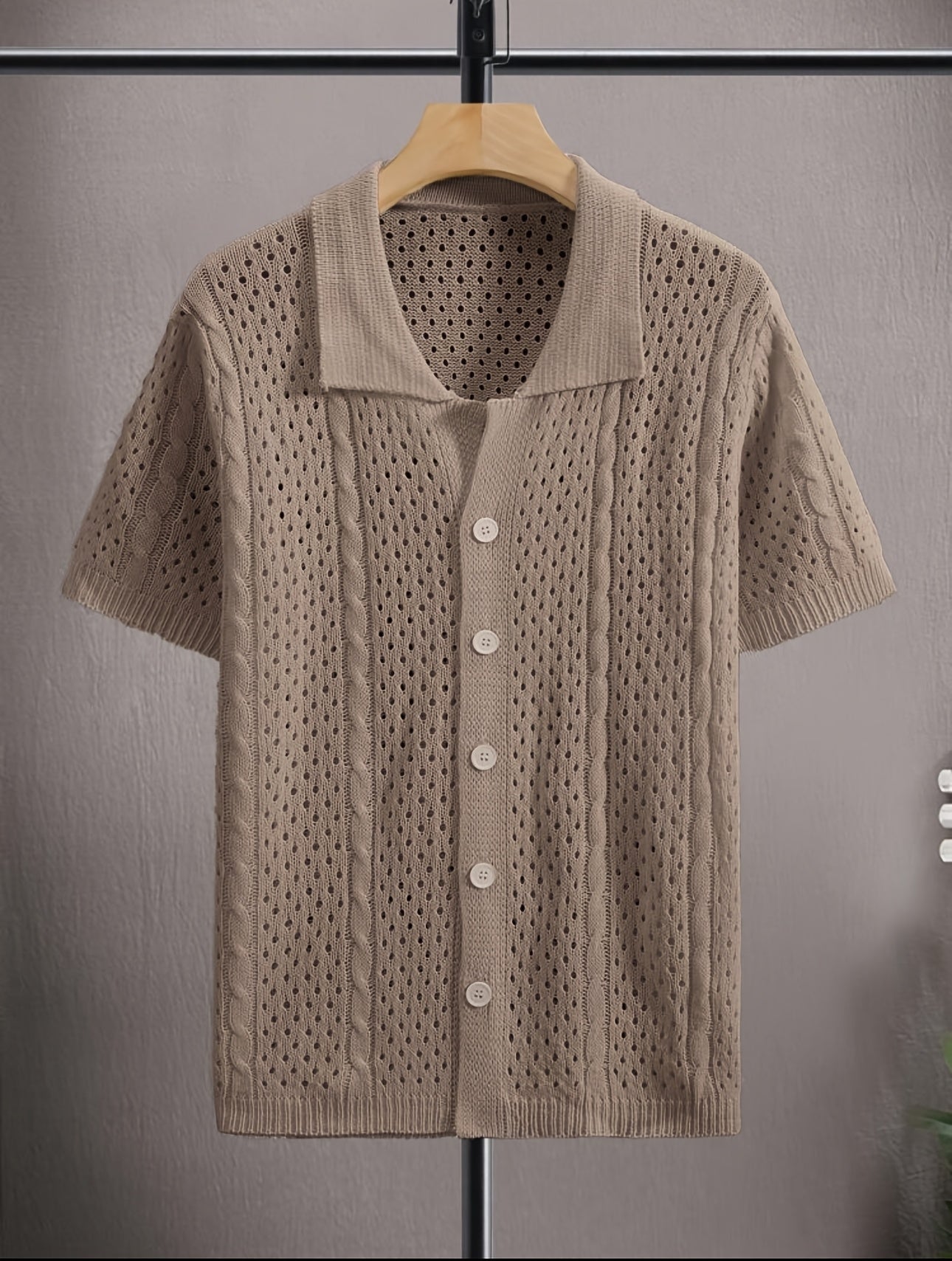 Pull Léger Lencensa - Maille Ouverte Boutonnée Casual Homme