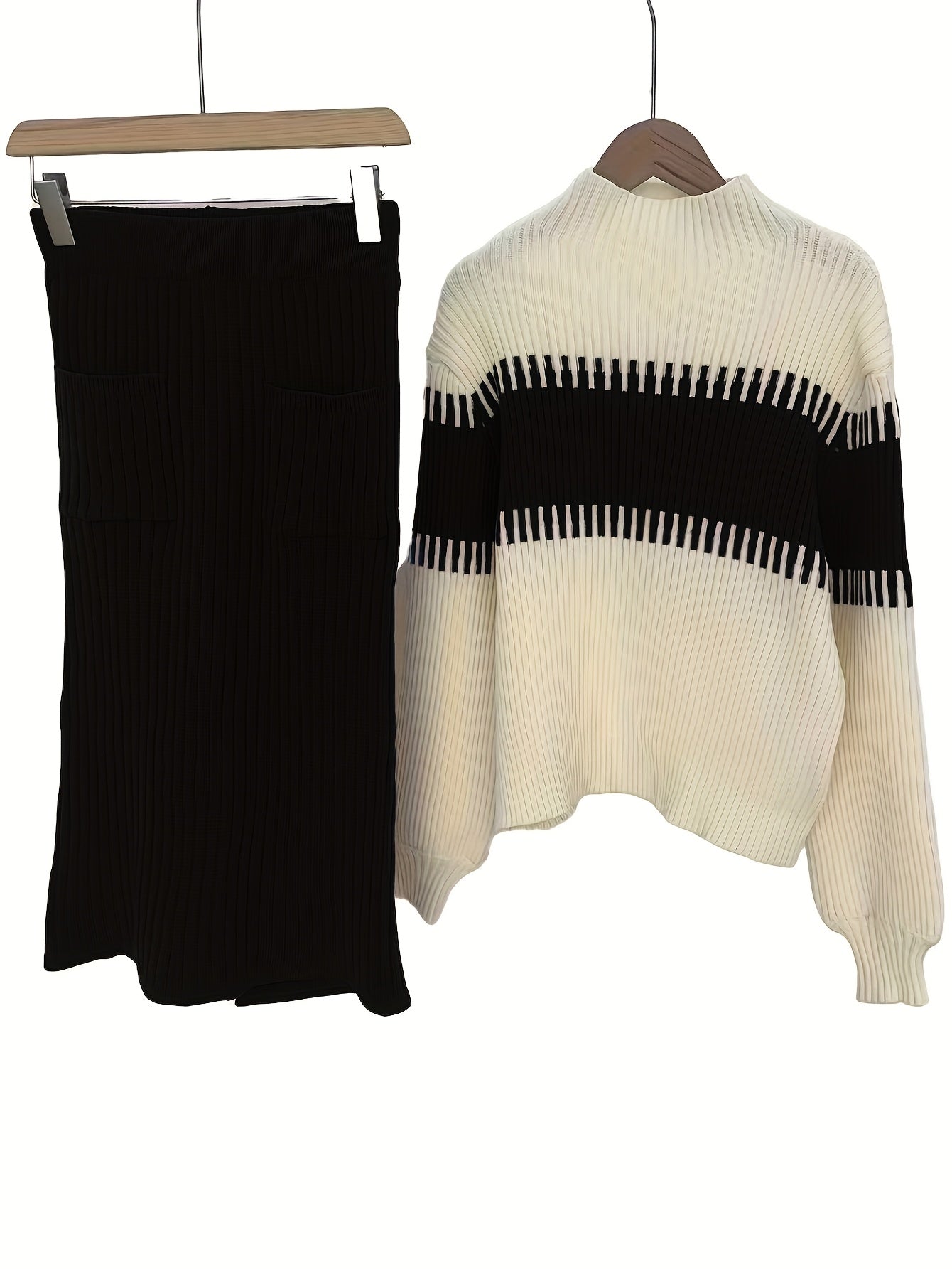 Ensemble Deux Pièces Femme Élégant - Cardigan Manches Longues & Jupe Marron 2025 - Lencensa 