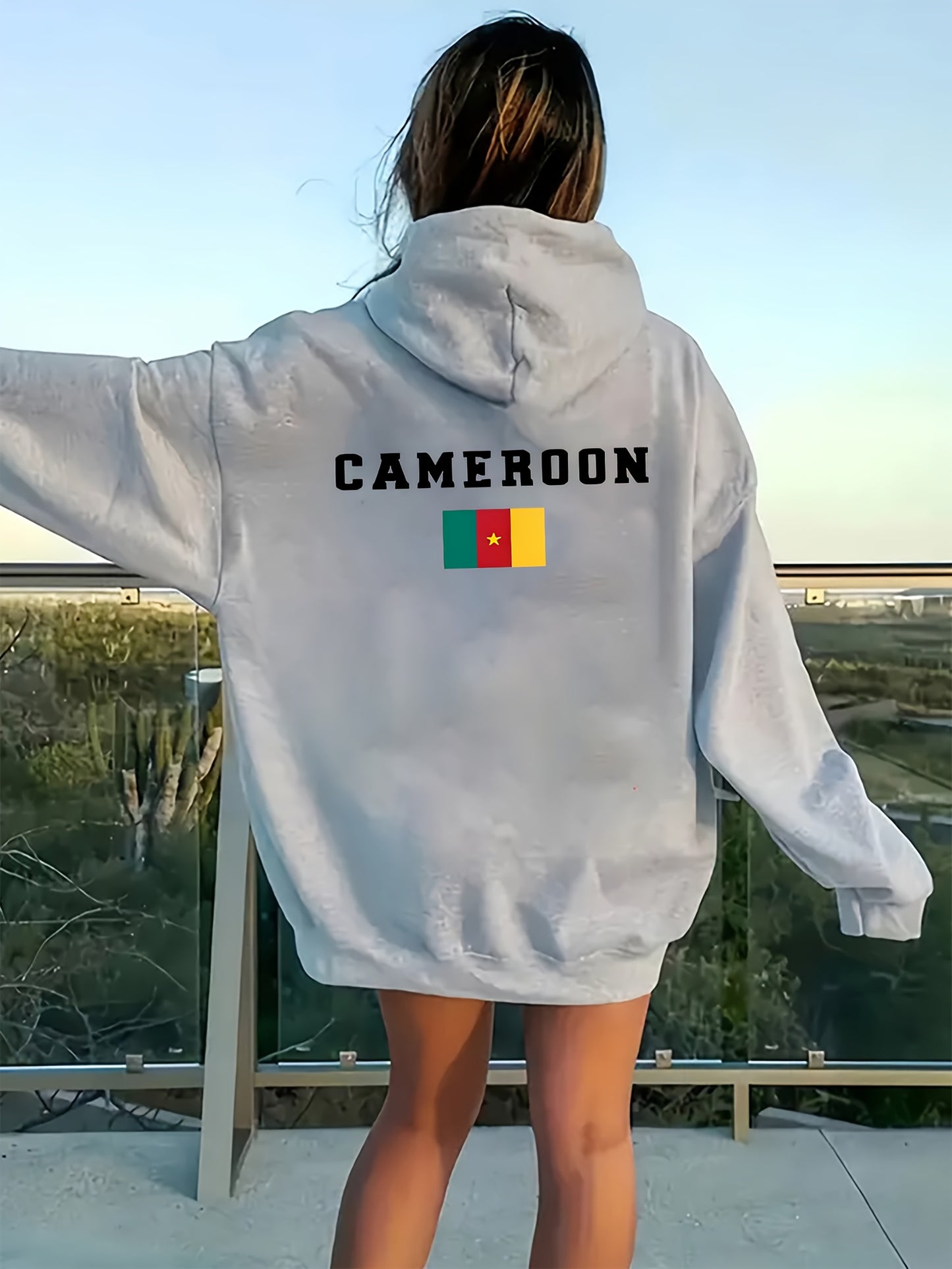 Women'S Pastel Pink Hooded Jacket - Lightweight Zip-Up Coat with Cameroon Graphic, All-Season Casual Outerwear, Machine Washable Polyester Blend Jacket for Everyday & Special Occasions (Birthday, Travel) - Multiple Colors & S - Lencensa 