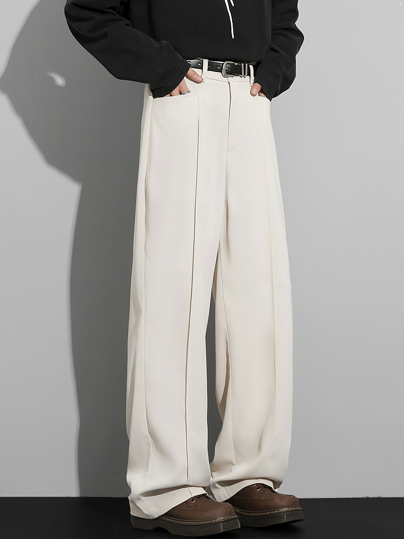 Lencensa - Pantalon Homme Costume Décontracté Taille Élastique