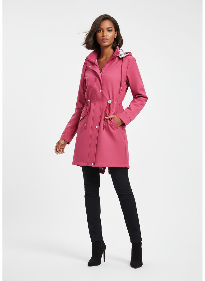 Coupe-vent à capuche avec cordon de serrage à la taille - Lencensa 