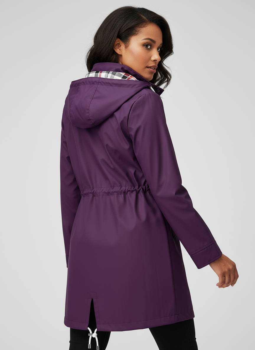 Coupe-vent à capuche avec cordon de serrage à la taille - Lencensa 