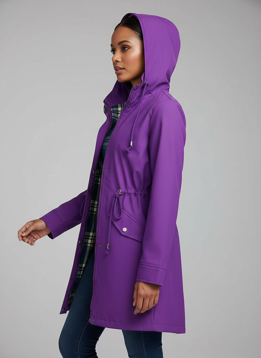 Coupe-vent à capuche avec cordon de serrage à la taille - Lencensa 