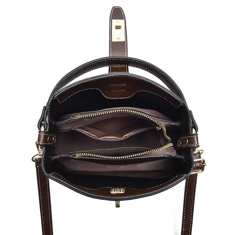 Stylish PU Bucket Handbag - Lencensa 