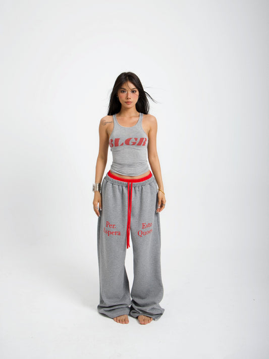 Women's Contrast Waist Casual Sport Pants - Lencensa 