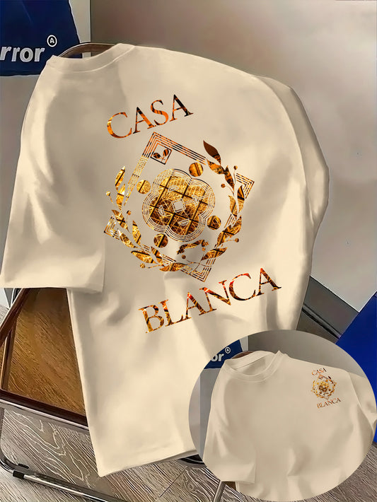 Lencensa - T-Shirt Homme Casa Blanca Graphique Bleu