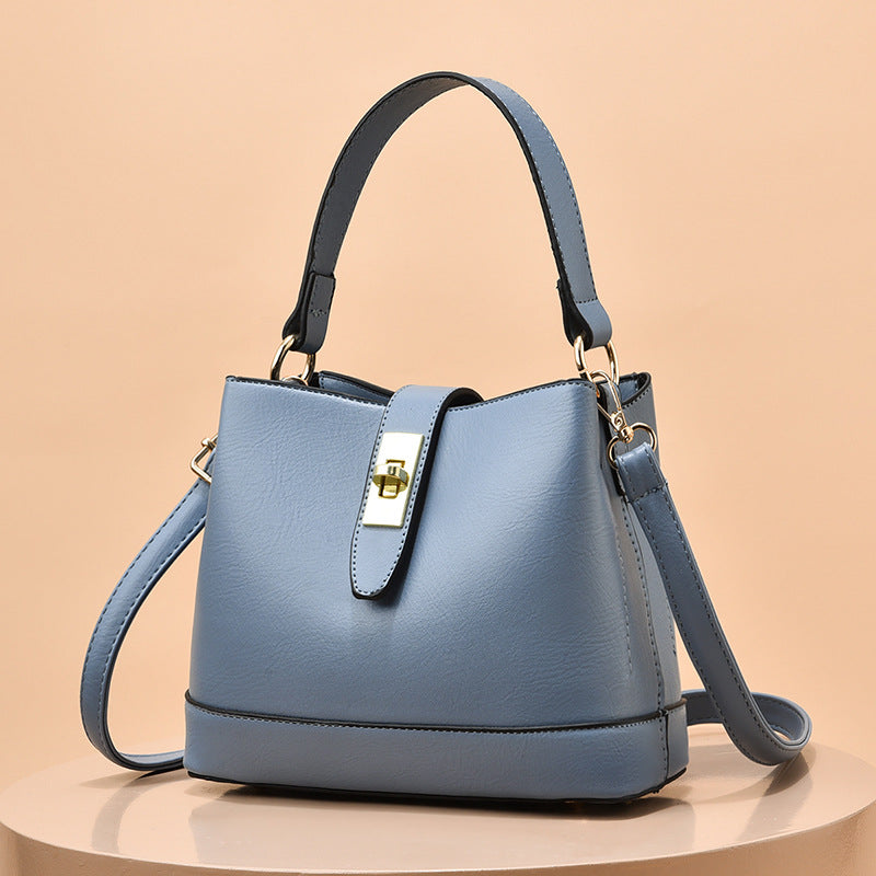 Stylish PU Bucket Handbag - Lencensa 