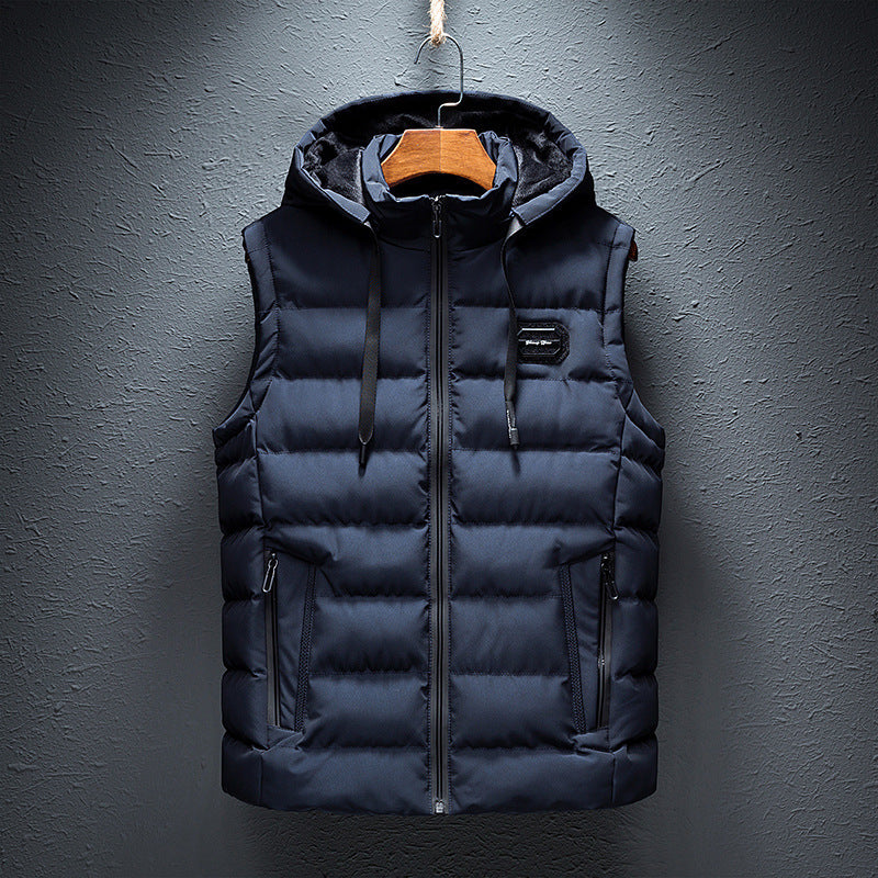 Men's Winter Padded Vest Slim Fit Hooded Jacket - Lencensa 