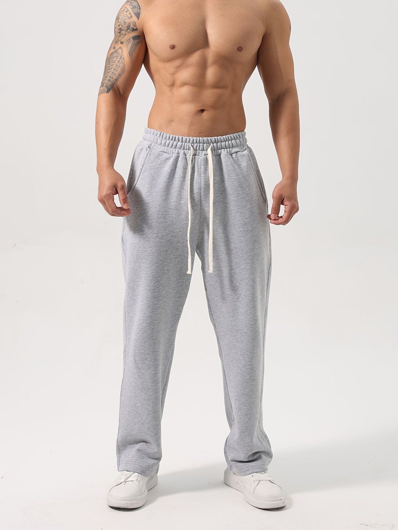 Lencensa - Pantalon Sport Homme Bleu Marine Coupe Droite