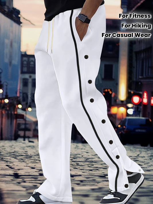 Jogging Bleu Royal Lencensa - Bandes Blanches Détails Boutons Homme