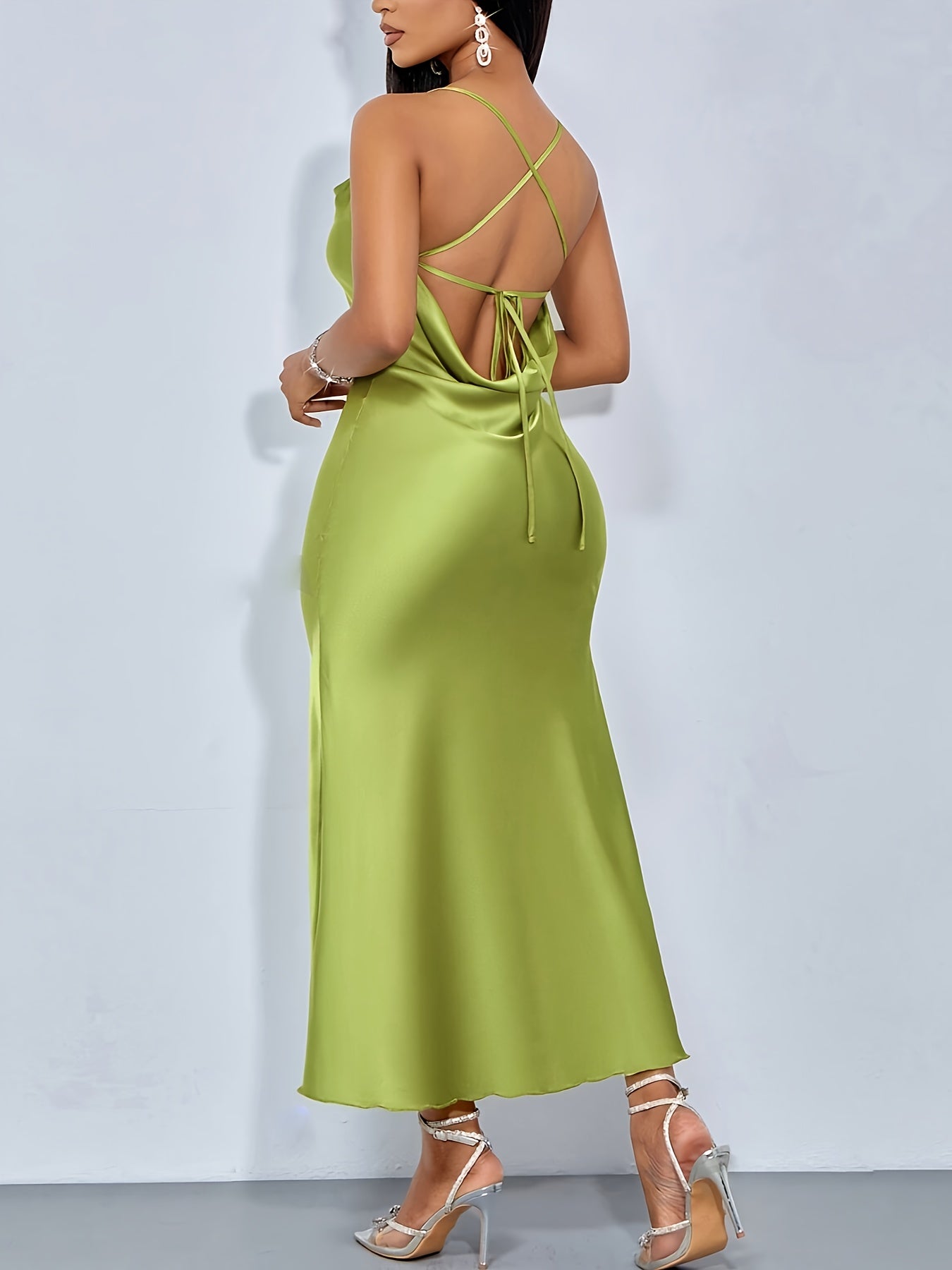 Robe de Soirée Lencensa - Dos Nu Lacé Col Bénitier Femme