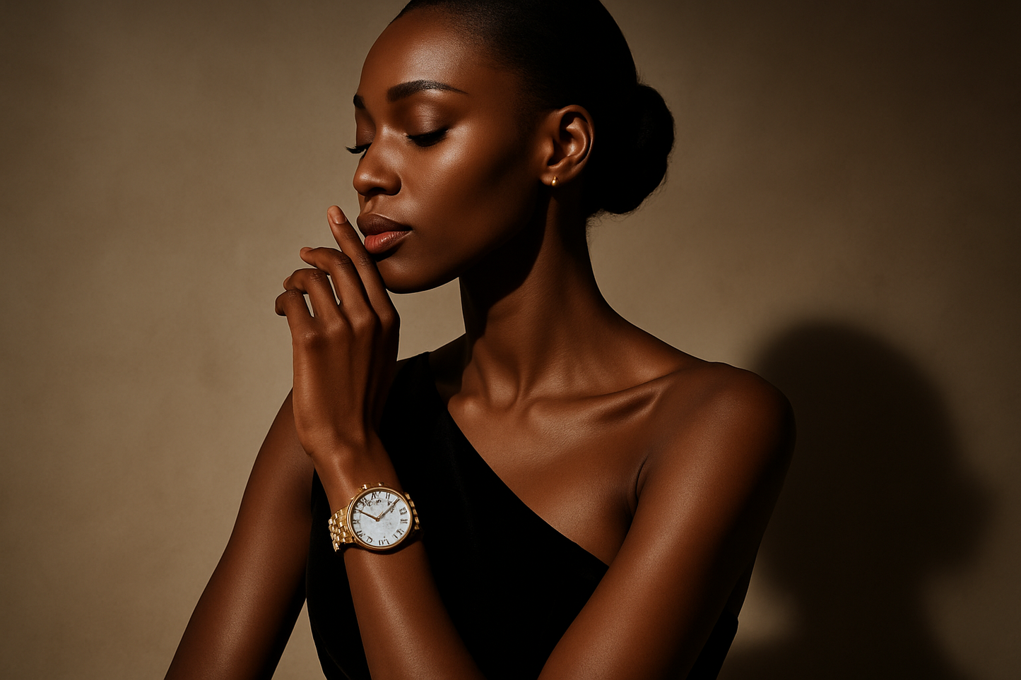 Mannequin élégante avec montre Lencensa de luxe