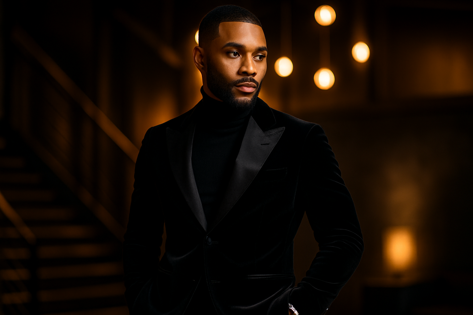 Mannequin masculin glamour avec barbe