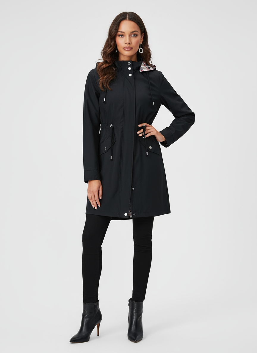 Coupe-vent à capuche avec cordon de serrage à la taille - Lencensa 