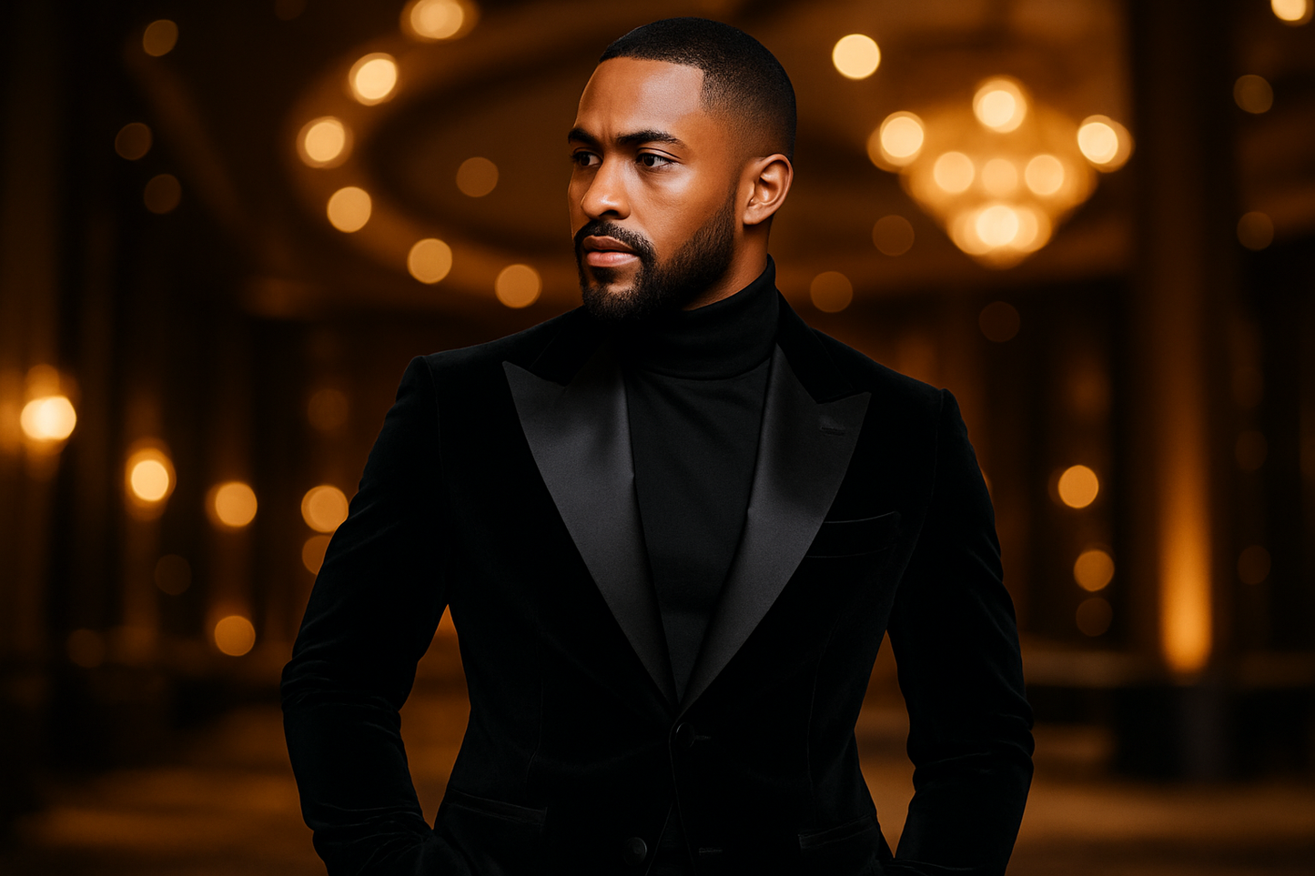 Modèle masculin sophistiqué avec barbe