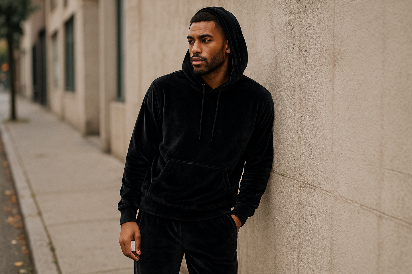 Style urbain - Jogging velours noir